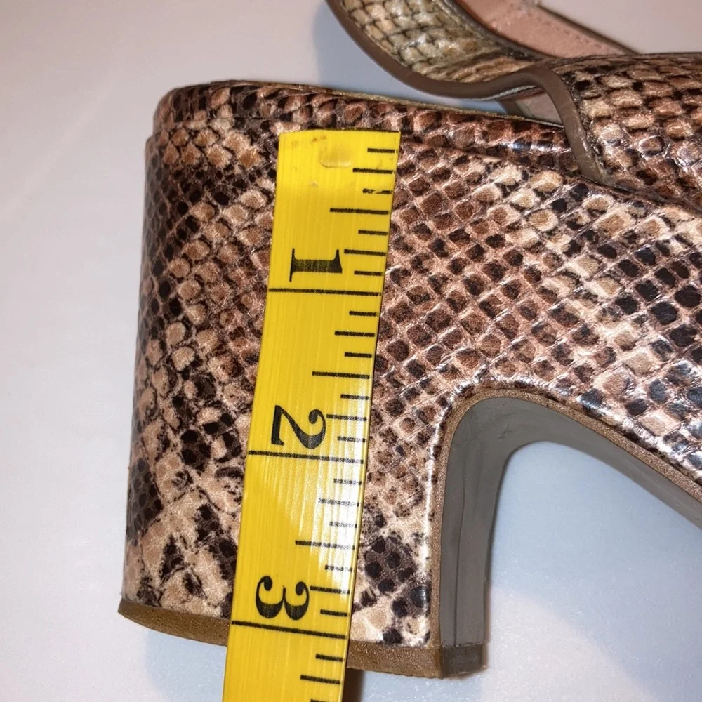 Kurt Geiger Brown Snake-Print Platform Sandals